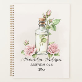 Agenda Aromaterapia floral Rosa acuarela Aceites esencial