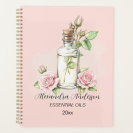 Agenda Aromaterapia floral Rosa acuarela Aceites esencial