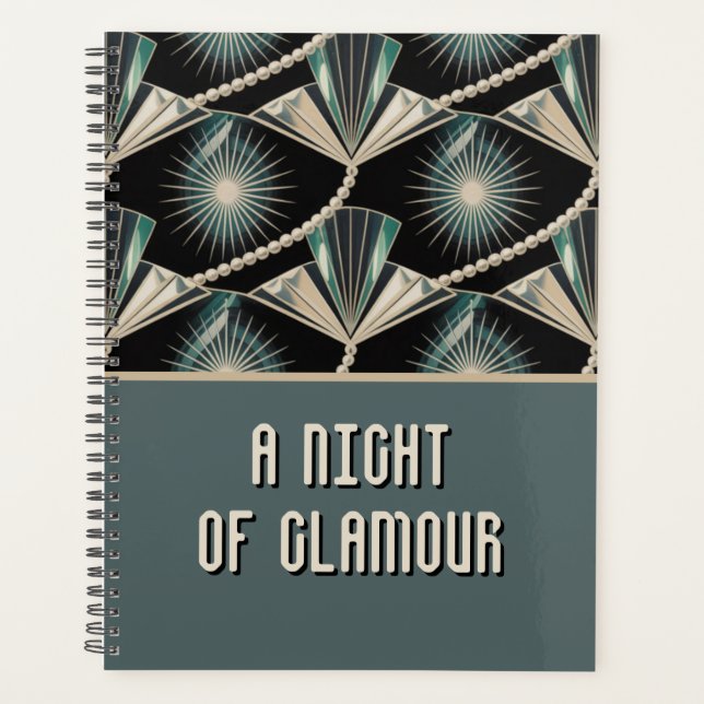 Agenda Art Deco Celebration | Pearl & Sunburst Wedding (Anverso)