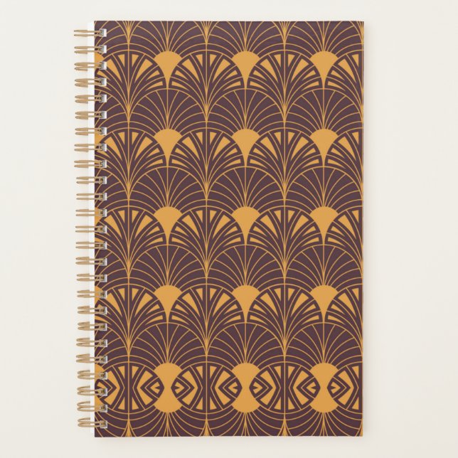 Agenda Art Deco pattern with fan-shaped motifs  (Anverso)