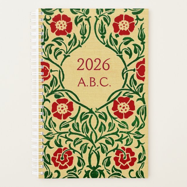 Agenda Art Nouveau Rosa Date Planner 2026 (Monograma) (Anverso)