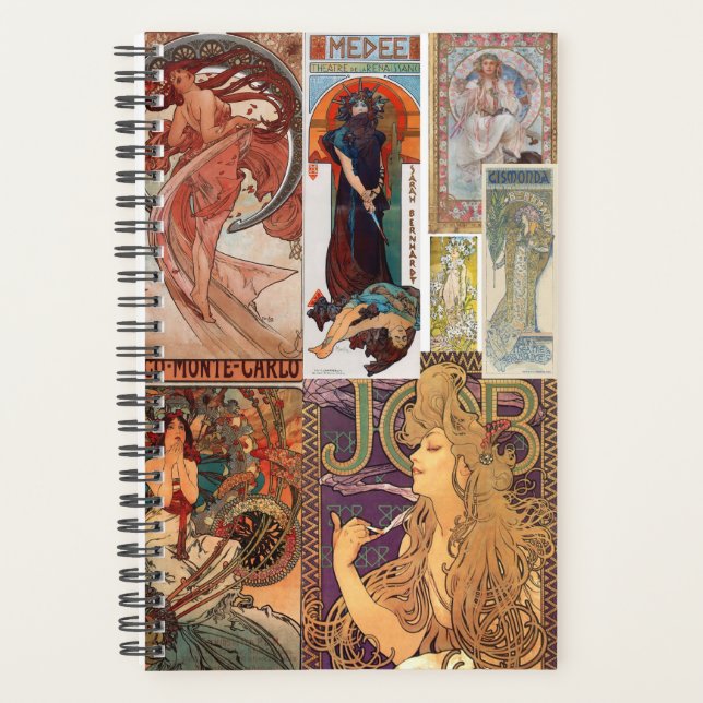 Agenda Art Nouveau Temático De Mucha (Anverso)