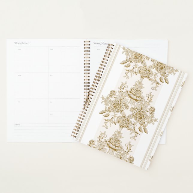 Agenda Art Nouveau, Toile, floral, patrón, beige, moda, e (Demostración)