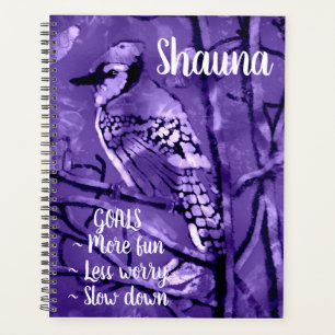Agenda Arte abstracto de color azul Jay Bird Pink persona
