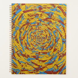 Agenda Arte abstracto de figuras corriendo en amarillo y 