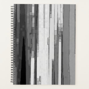 Agenda Arte abstracto en escala de grises B&W