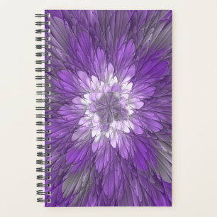 Agenda Arte abstracto fractal de flor púrpura psicodélico