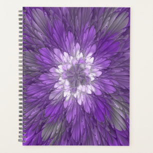 Agenda Arte abstracto fractal de flor púrpura psicodélico