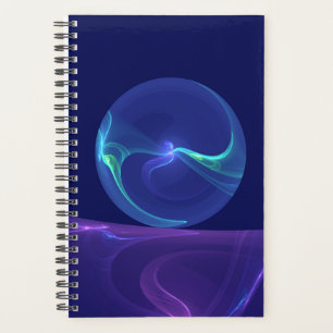 Agenda Arte abstracto fractal de sueño azul púrpura lumin