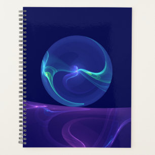 Agenda Arte abstracto fractal de sueño azul púrpura lumin