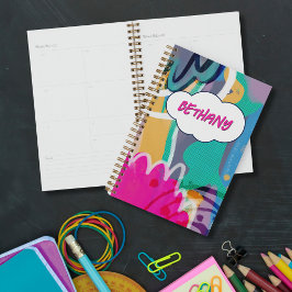 Agenda Arte abstracto personalizado con nombre en colores