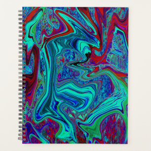 Agenda Arte abstracto retro genial en azul y rojo