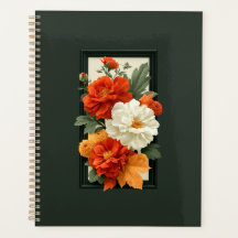 Arte Acrílico Floral Naranja y Blanco Elegante