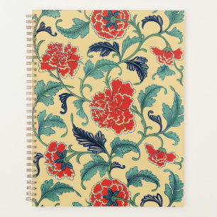 Agenda Arte Antiguo Chinoisería Floral Roja Art Nouveau V