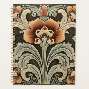 Agenda Arte Antiguo Deco Majólica Floral Artesano Nouveau