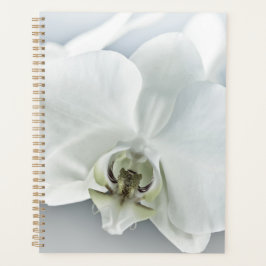 Agenda Arte Botánico de Orquídea Blanca Elegante