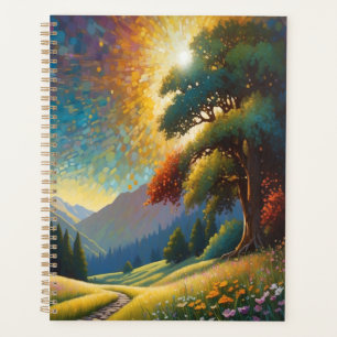 Agenda Arte Colorido de Flores de Prado