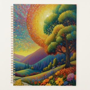 Agenda Arte colorido de prado y flores