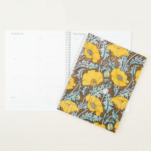 Agenda arte de amapola flor amarillo ilustracion