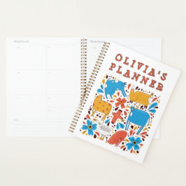 Agenda Arte de animales lindos nombre personalizado para 