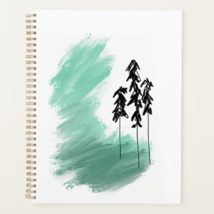 Agenda arte de árbol verde escandinavo simple moderno men