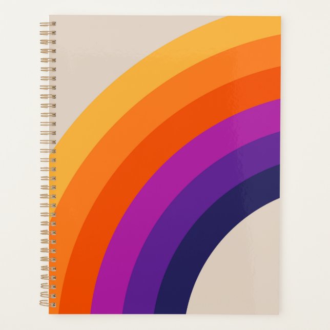 Agenda Arte de arcoiris de estilo retro colorido (Anverso)