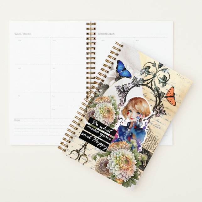 Agenda Arte de Collage Noviembre, Crisantemo (Demostración)