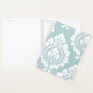 Agenda Arte de Damasco Decorativo I Blanco sobre Azul de