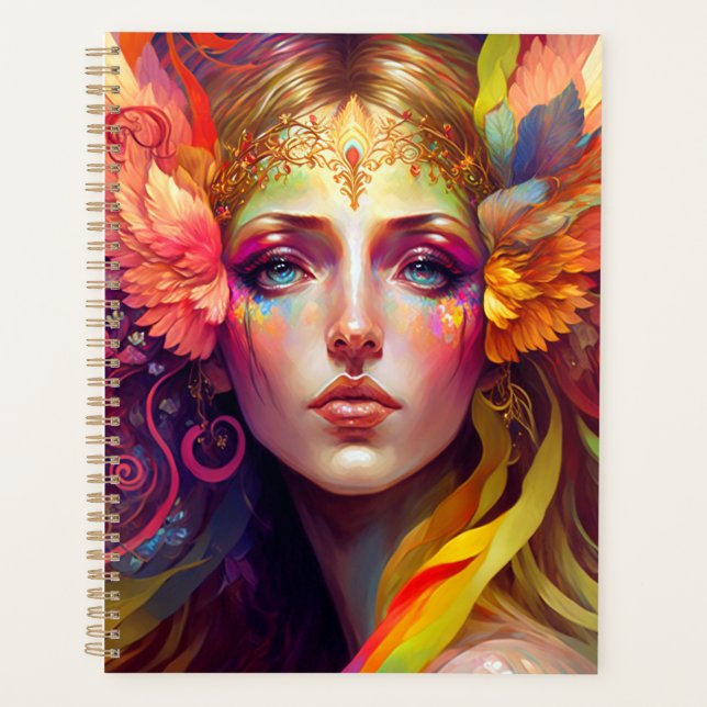 Agenda Arte de fantasía de diosa arcoiris (Anverso)