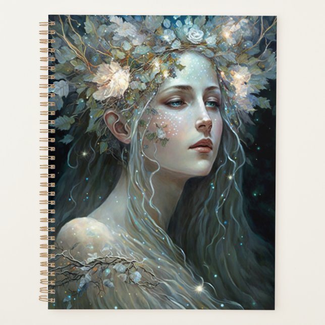 Agenda Arte de fantasía de la diosa plateada (Anverso)