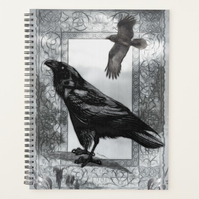 Agenda Arte de fantasía de Raven victoriano gótico (Anverso)