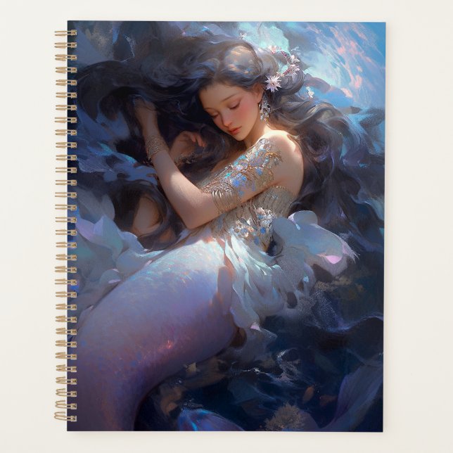 Agenda Arte de fantasía de sirena morada (Anverso)
