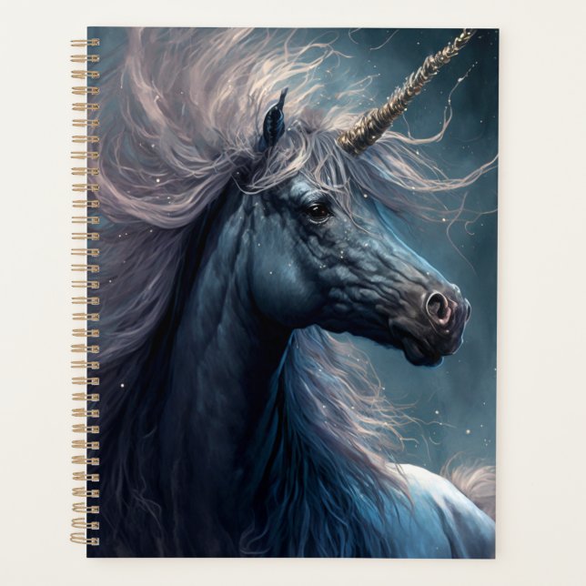 Agenda Arte de fantasía de Unicornio negro (Anverso)