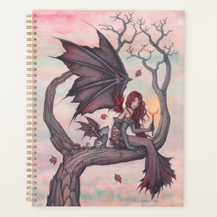 Agenda Arte de fantasía gótica de hadas con gato del árbo
