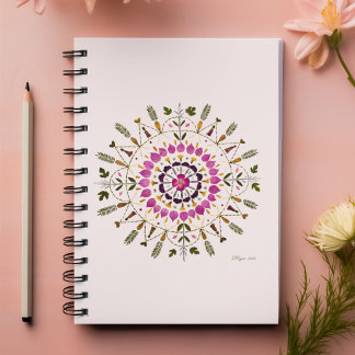 Agenda Arte de Flor de Mandala Prensada por S. Frigui