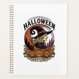 Agenda Arte de grabado de luna de calabaza de Halloween d