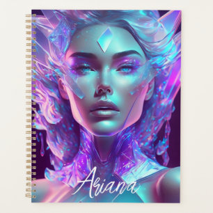 Agenda Arte de IA Hermoso Mujer de Vidrio Helado y Bonito