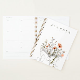 Agenda Arte de línea botánica de Blooms Book