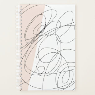 Agenda Arte de línea de garabatos abstracto mínimo mode