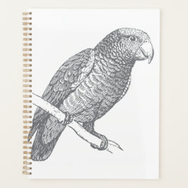 Agenda Arte de línea de loro (gris) Arte fino