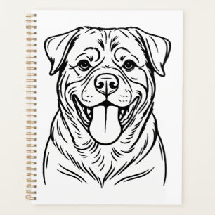 Agenda Arte de línea de perro Rottweiler � arte de línea 
