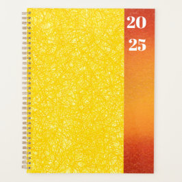 Agenda Arte de líneas abstractas de amarillo dinámico