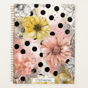 Agenda Arte de lunares de acuarela floral vintage (4)