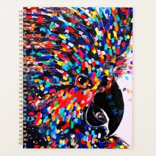 Agenda Arte de Pared de Ave Tropical Vibrante en Expresio