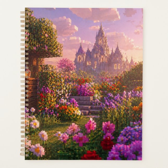 Agenda Arte de pared de jardín de flores estilo Minecraft (Anverso)