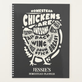 Agenda Arte de pollo con crema negra personalizado en cas