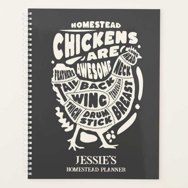 Agenda Arte de pollo con crema negra personalizado en cas (Anverso)