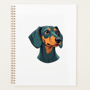 Agenda Arte de retrato de Dachshund vintage ilustración r