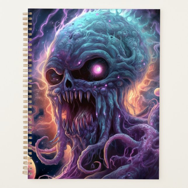 Agenda Arte de terror de monstruo espacial (Anverso)