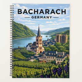 Agenda Arte de viaje vintage de Bacharach Alemania 